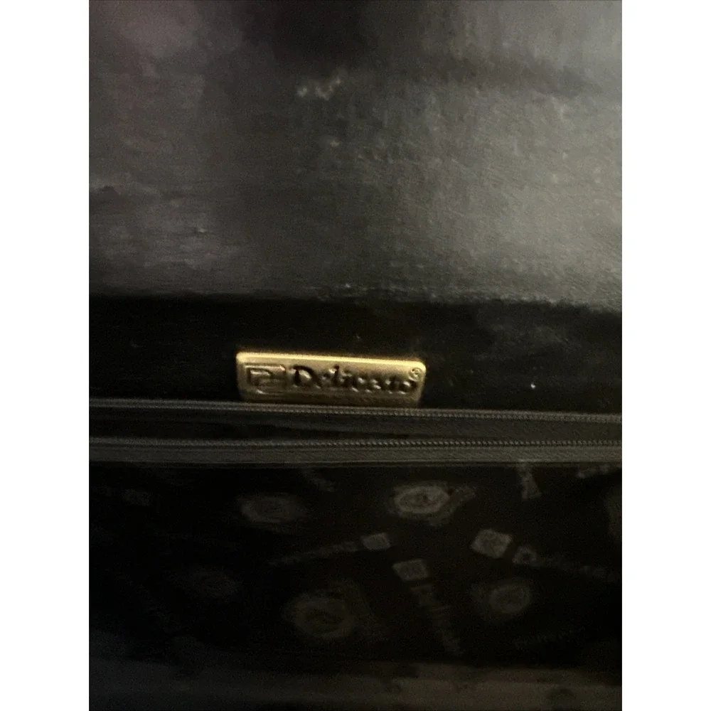 Delicato-Makay Black, Baguette Purse, Black Leather 14X7 Gold Hardware *Read